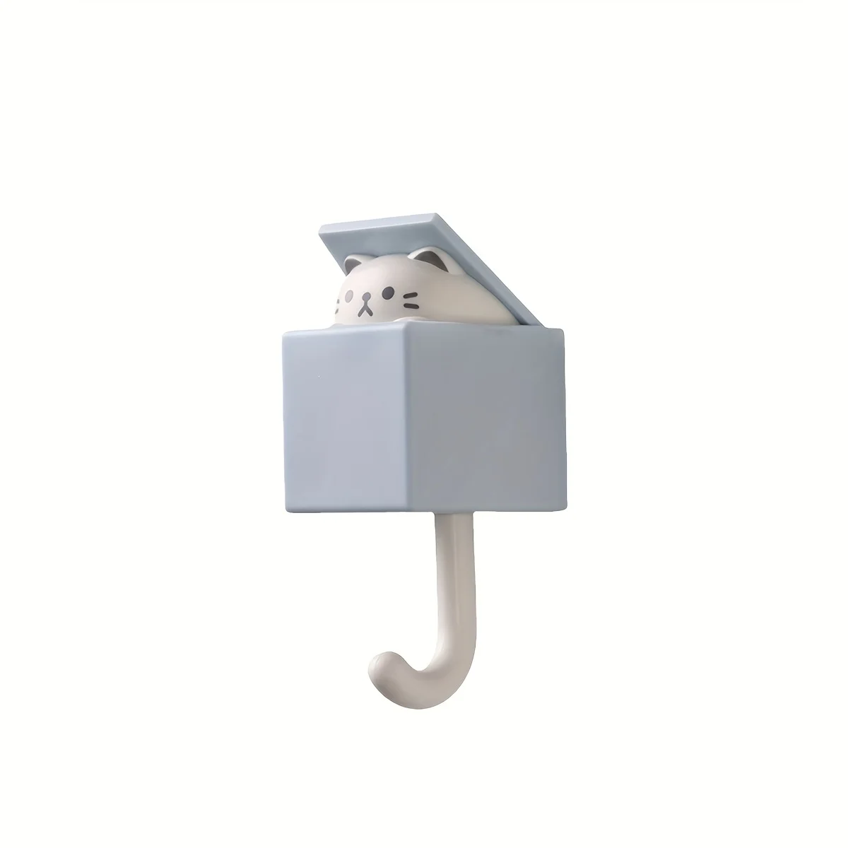 Cartoon Cat Shape Self-Adhesive Wall Mount Hook Cute Decor Organizer For Bedroom Dorm Hanging Towels Keys Hats Umbrellas Coats view 5