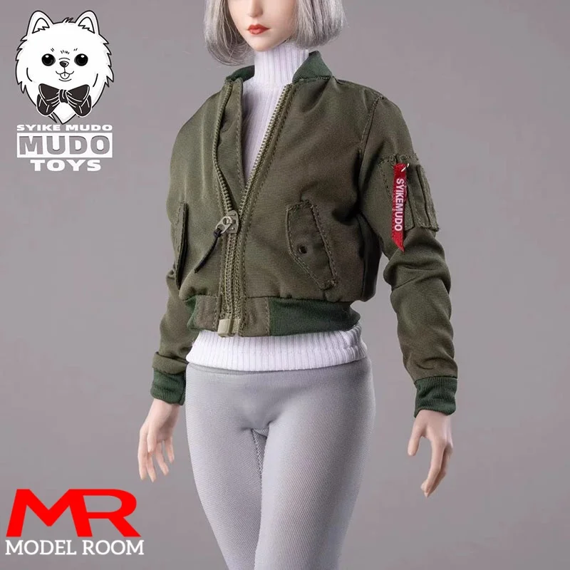 CTC-010 1/6 스케일 여성 파일럿 지퍼 자켓 짧은 탑 의류 모델 맞는 12 ''군인 액션 피규어 바디 인형