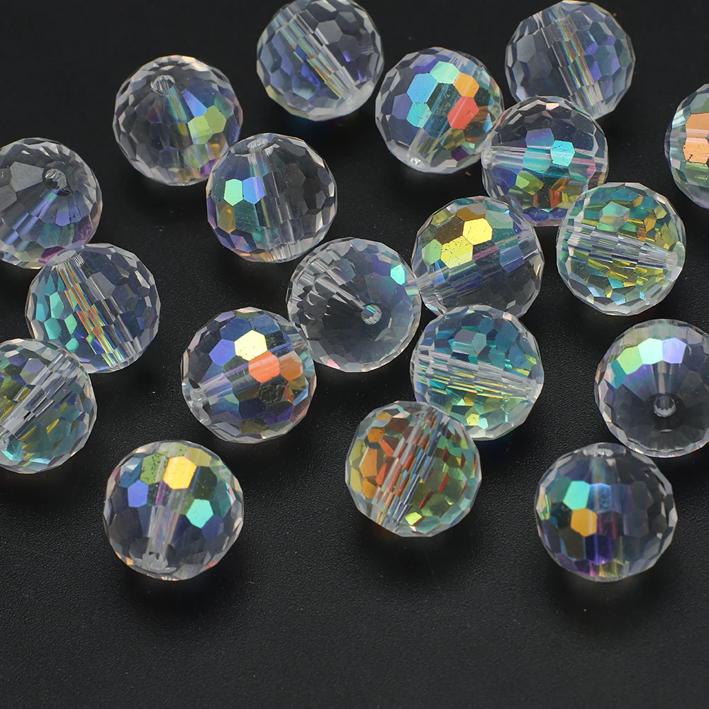 6/8/10/12/14mm 96Facets Austria Crystal Glass Round Beads Crafts for Jewelry Making DIY Bracelet Earrings Necklace Accessories