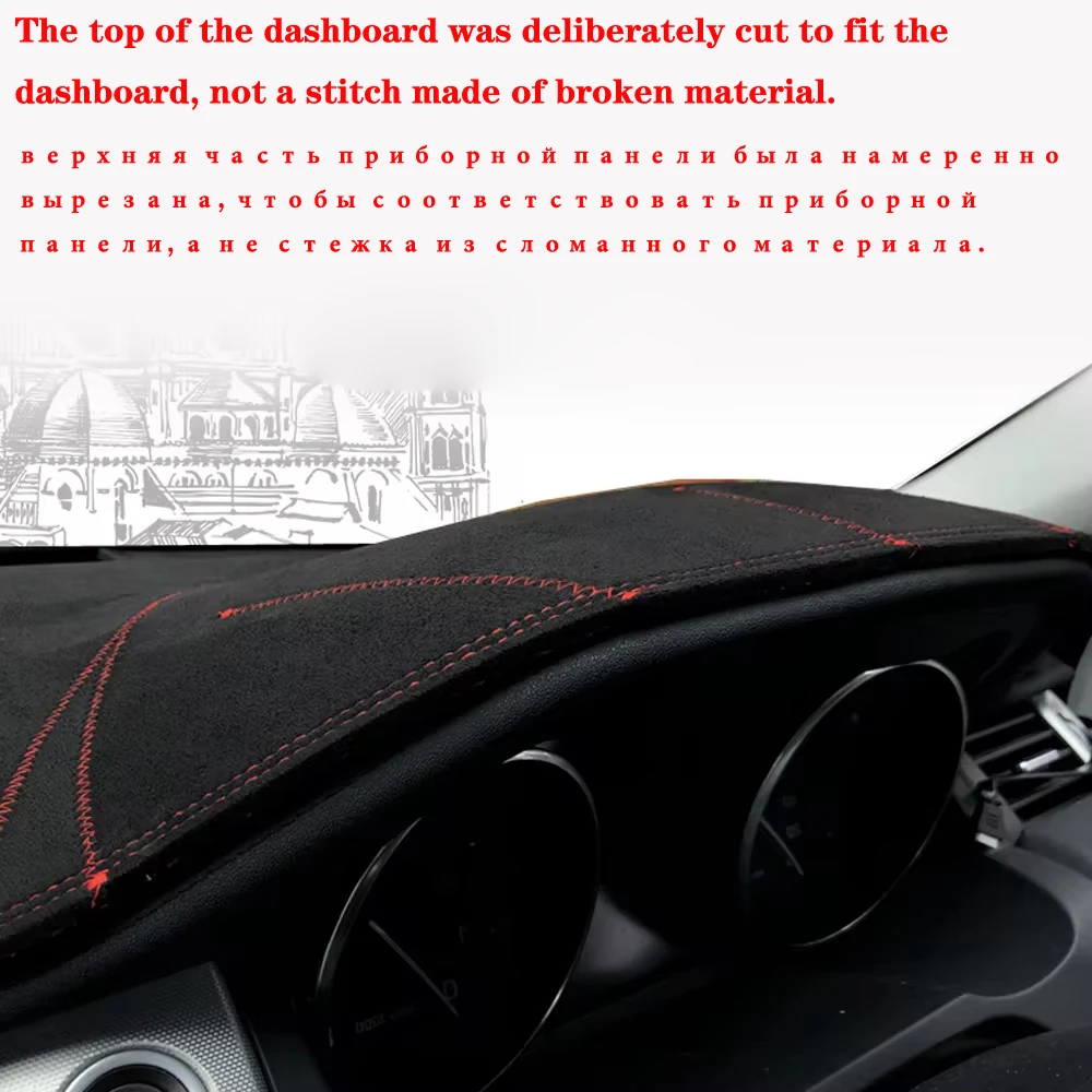 Car-styling Suede Leather Dashmat Dashboard Cover Pad Dash Mat Car Accessories For BMW 5 Series M5 E39 530 540 1995 1996 - 2003 - view 6