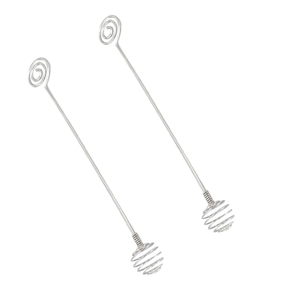 

2pcs Honey Stirring Stick Stainless Steel Drink Mixing Tool For Coffee Tea Milk Creative Spiral Design Portable Bar Hotel