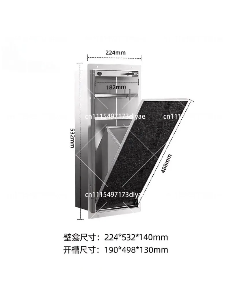Bathroom Toilet Storage Shelf Built-in Trash Can Metal Alcove Cabinet Beside The Toilet