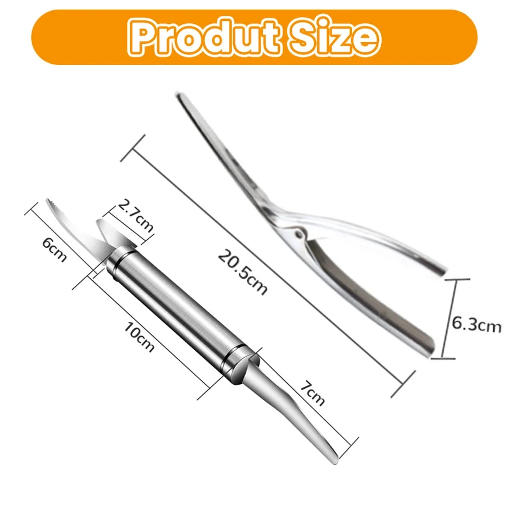 Multifunctional Quick Shrimp Peeler Stainless Steel 6-in-1 Fish Knife Shrimp Wire Cutting/Scraping/Multifunctional Kitchen Tools