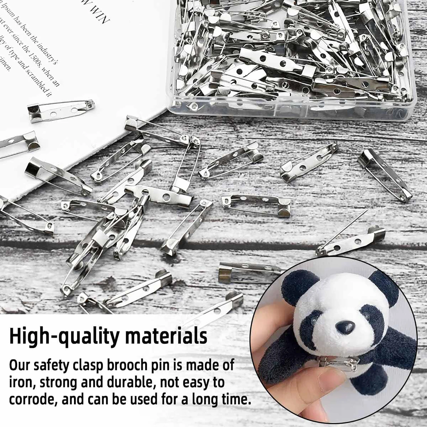 100Pcs Brooch Clasp Pin Backs Safety Clasp Bar Pins Metal Pin Backs Name Tag Pin Clips Jewelry Pins for Badge Wedding Corsage