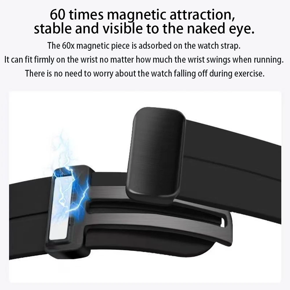 Strong Magnet Silicone Sport Strap For Samsung Galaxy Watch 9 8 40mm 44mm 8 Classic 46mm Secure Fit Shockproof Durable Men Women