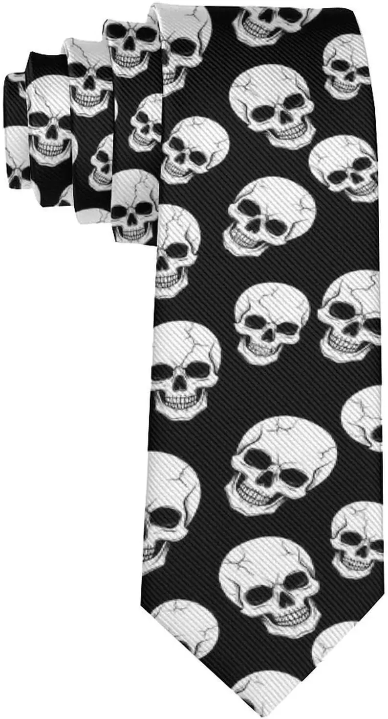 Neckties for Men Classic Polyester Tie Cute Pumpkin Witch Cartoon Halloween for Suit Daily Wedding