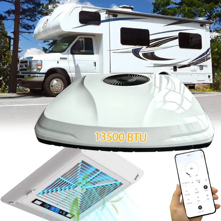 

850 Вт, 12 В/24 В/48 В/110 В постоянного тока, кондиционер для автофургонов на крыше, блок отопления и охлаждения с бесшумной работой 45 дБ, низкое энергопотребление