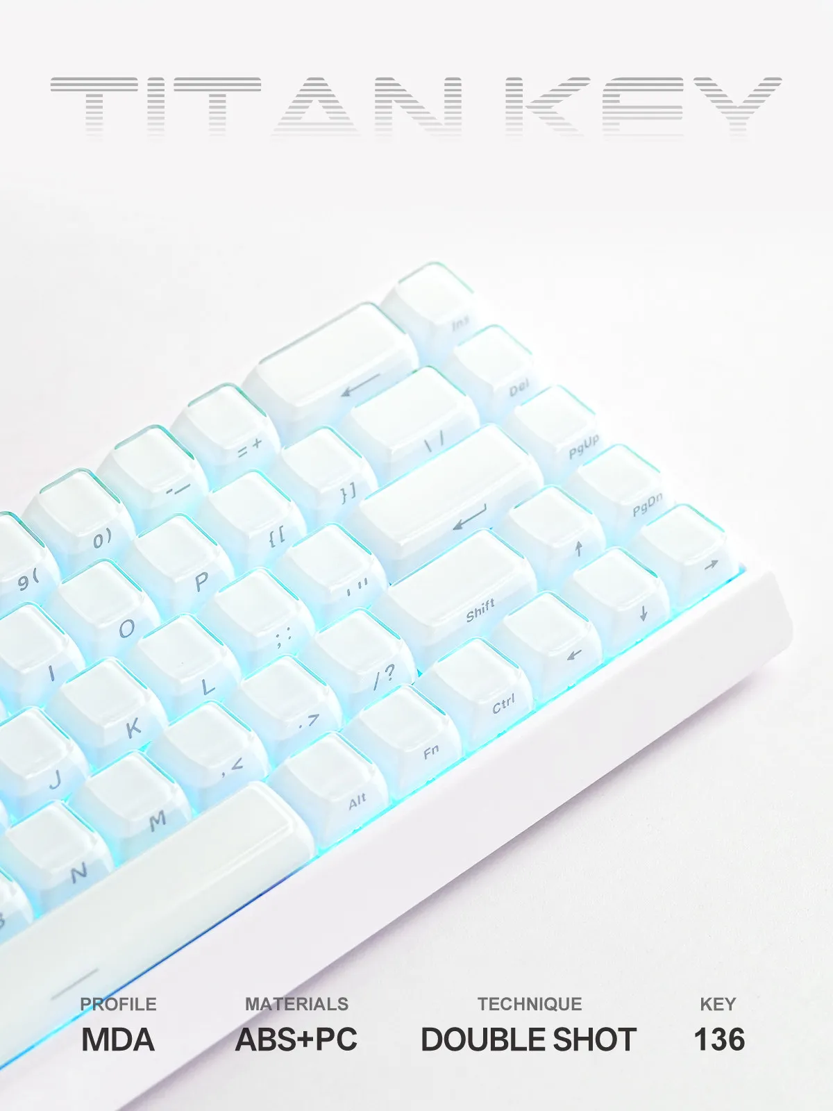 TITANNATION Crystal Jelly 2.0 PC Keycaps With Side Engraved Magnetic Axis Keyboard Keycaps PC MDA Height PC Accessories Gifts
