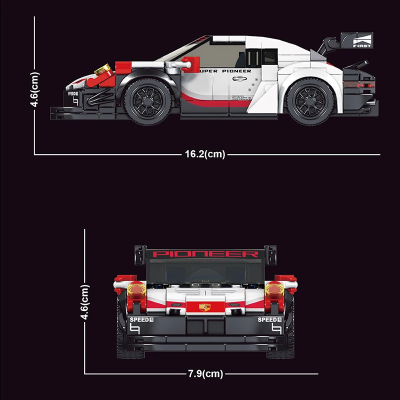 Molde rei carro de corrida rsr conjuntos de construção de carro com vitrine acrílica modelo brinquedos blocos de construção kit presente aniversário para crianças meninos