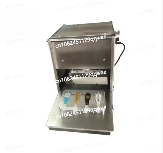Manual/automatic honey spoon filling and sealing machine for aluminum foil lunch boxes and coffee capsules