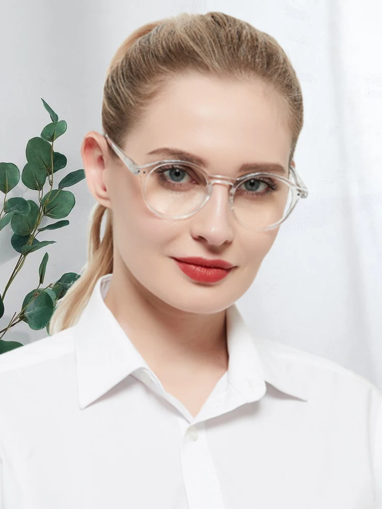 Fashion Glasses Frame Women Vintage Blue Light Computer Eyewear Luxury Brand Round Myopia Optical Prescription Eyeglasses Frame