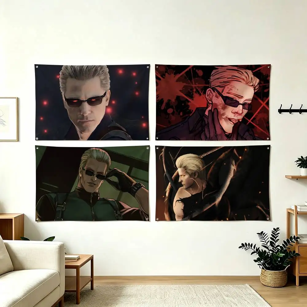 A-Albert Wesker Resident Evil Flags Wall Hanging Tapestry Outdoor Garage Room Decorative flag Background Blanket