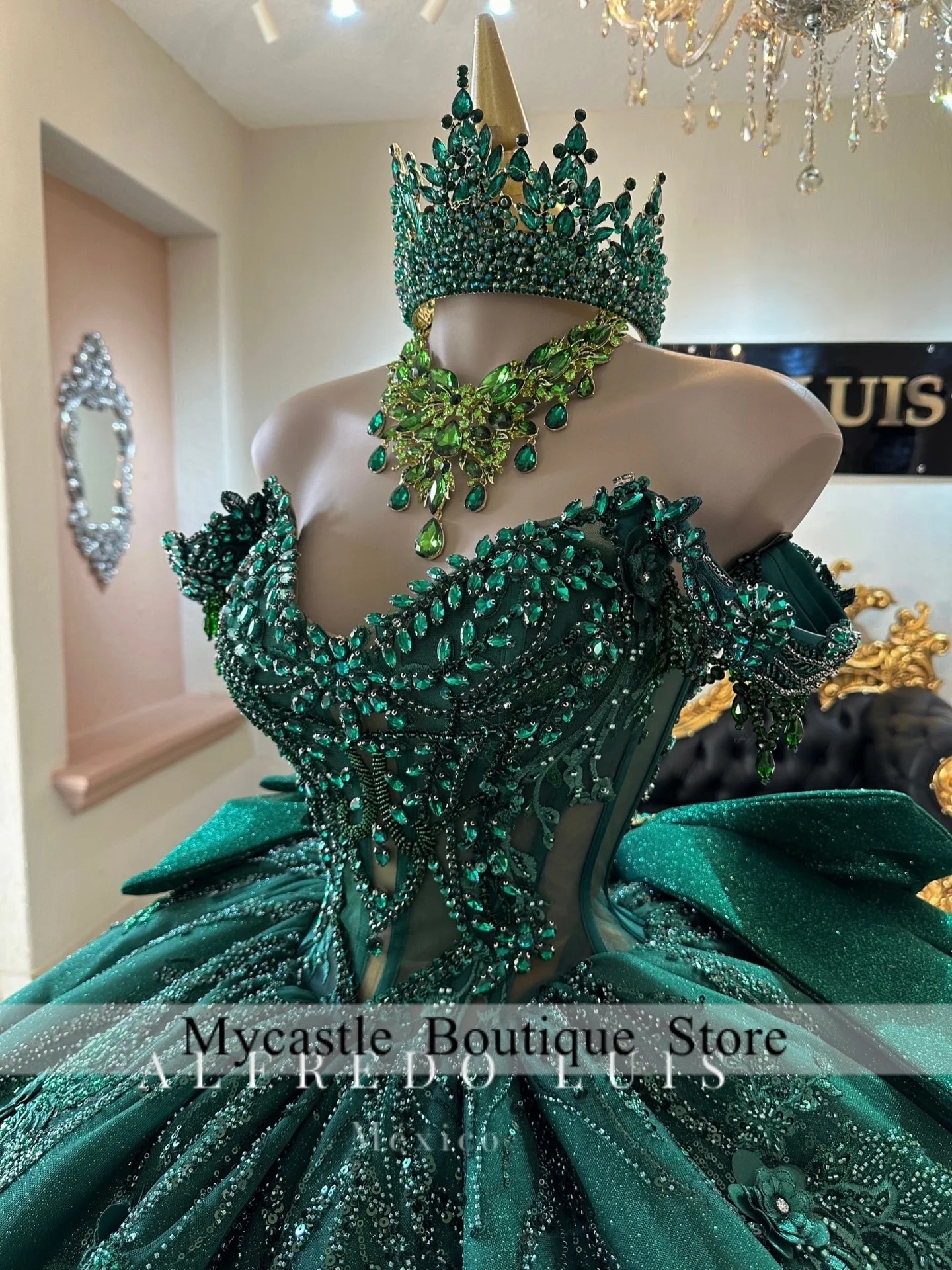 Dark Green Tulle Beaded Appliques Quinceanera Dress Ball Gown 2026 Luxury Ruffles Sweet 16 Dress Customized Vestidos De XV Años image 3