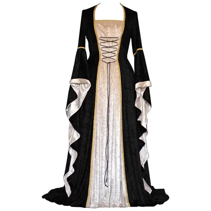 Donne medievali signore Retro Party Dress Costume di Halloween Cosplay Court Noble Robe Ancient Bell Sleeve Princess Costume Vestidos