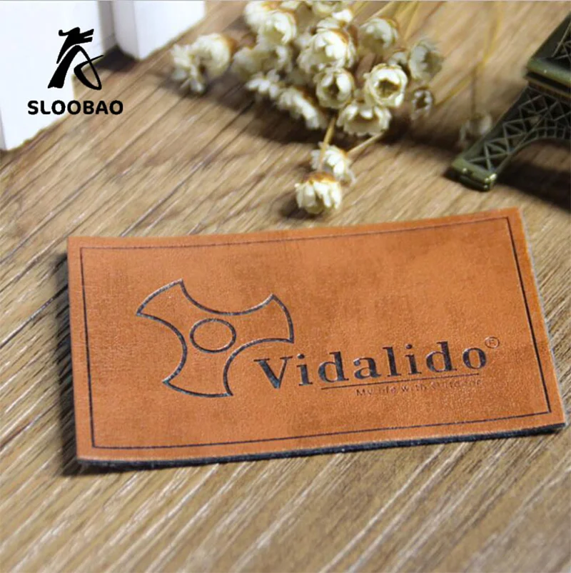 Customize button leather card jeans business casual leather labels customize garment label/jeans leather labels