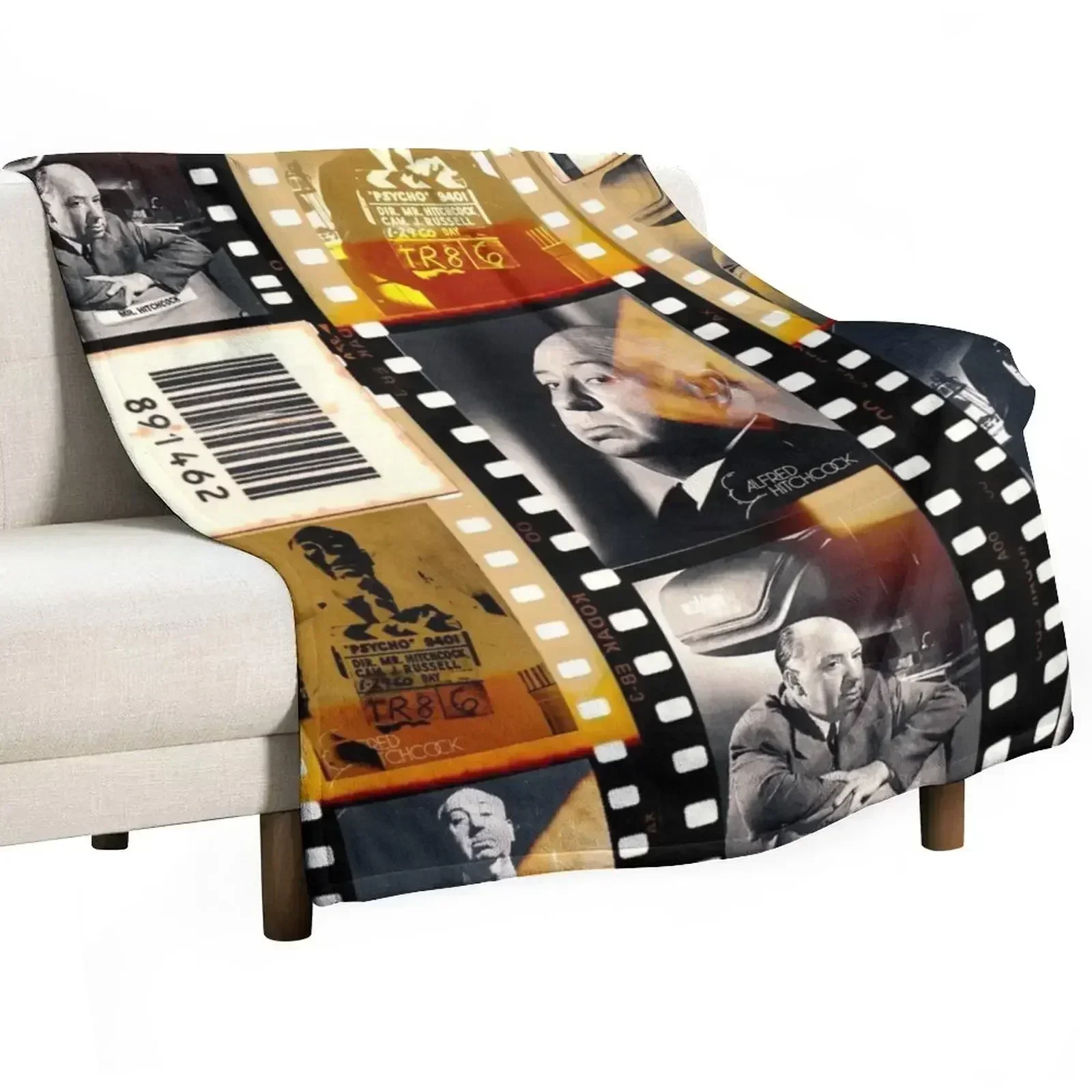 Alfred Hitchcock, filmstrip Throw Blanket Bed Fashionable Hair Flannel Quilt for winter Heavy Blankets