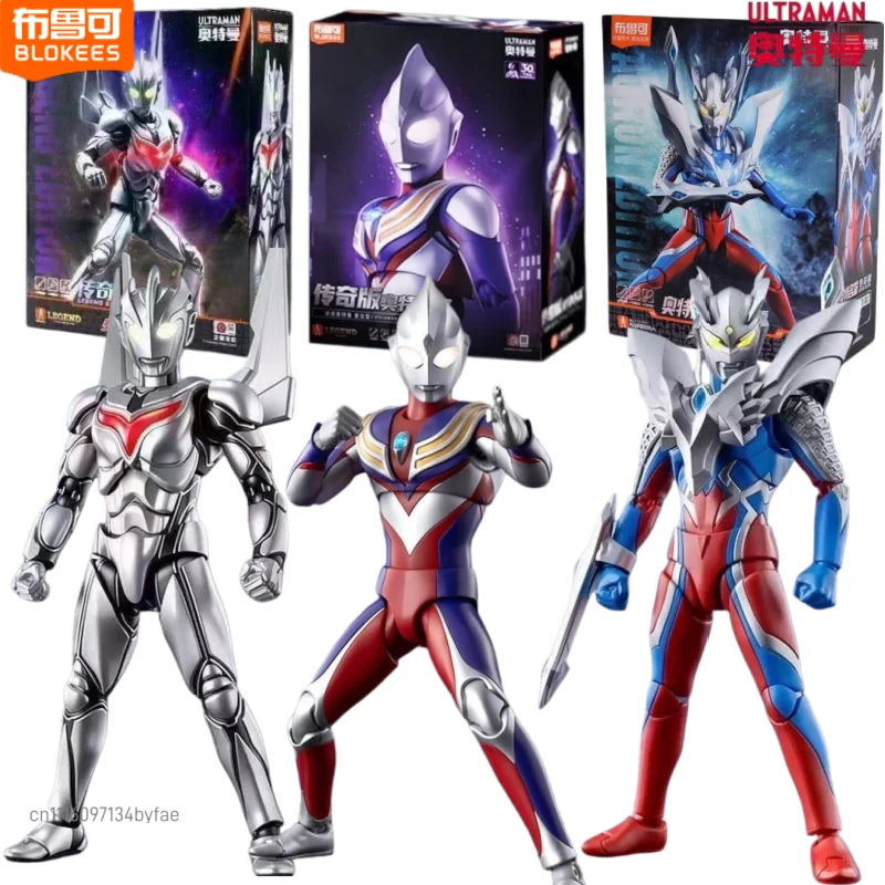 BLOKEES Ultraman Legendary Edition Building Blocks Tiga Noah X Assembled Action Model Desktop Ornament Collectible Toy Gift