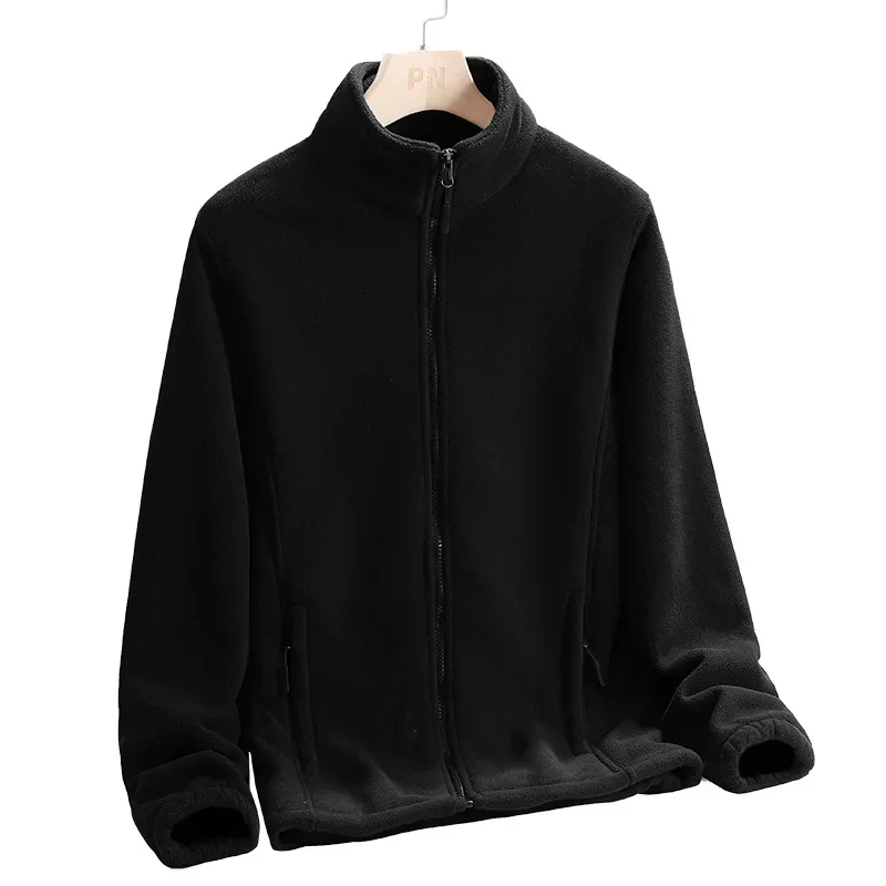 

Осень-зима, толстая теплая свободная толстовка с открытой подкладкой и воротником-стойкой, унисекс, уличная повседневная спортивная куртка, верхняя одежда, мужская куртка