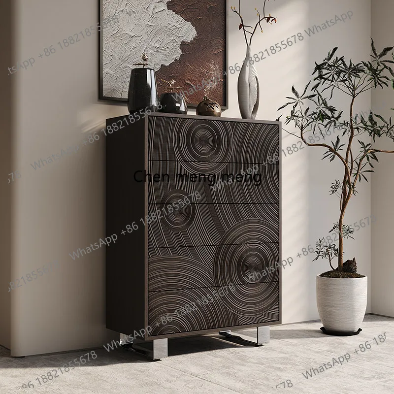 

Italian style, solid wood chest of drawers villa, living room wall storage cabinet, household bedroom storage drawer cabinet