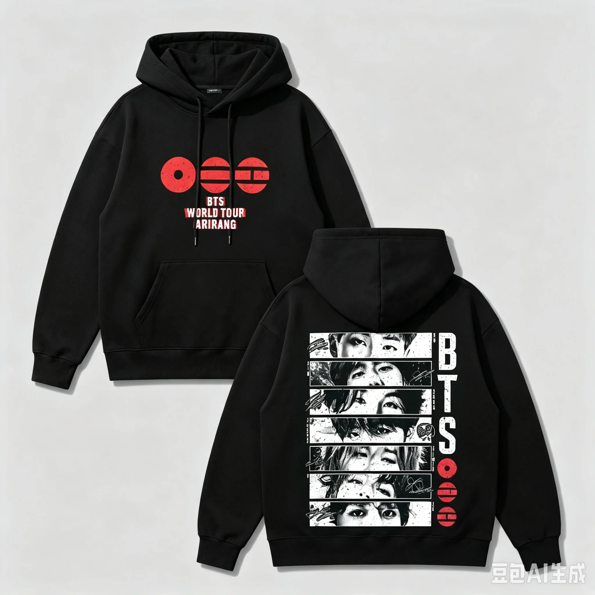2026 BTS Arirang Portrait Pattern - Men's and Women's Universal Hooded Sweatshirt - Fashionable High-Quality Top for Streetwear