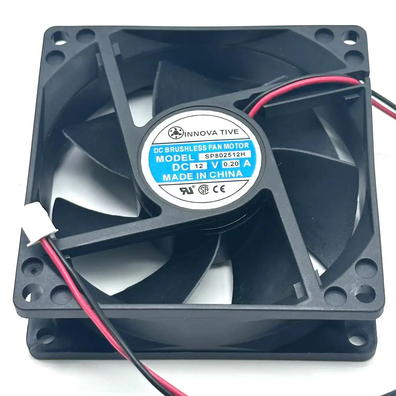 INNOVATIVE SP802512H DC 12V 0.20A 80x80x25mm 2-Wire Server Cooling Fan