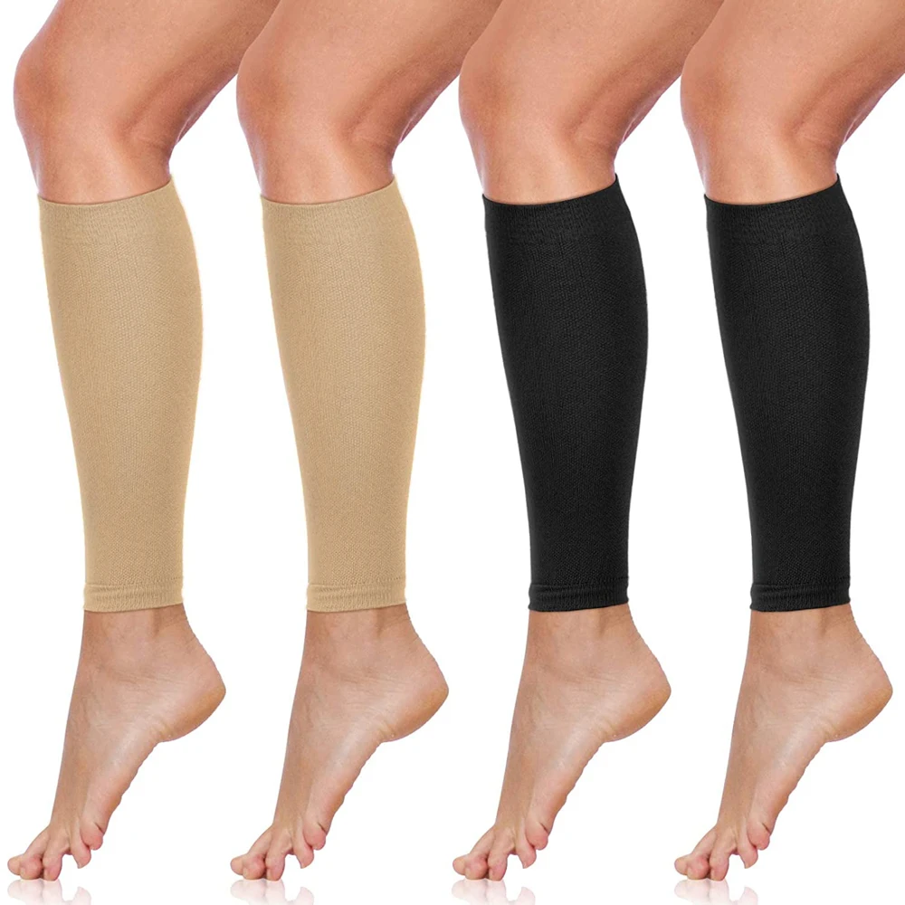 1Pair Calf Compression Sleeve 30-40mmhg Men Women Footless Calves Compression Sleeves Varicose Veins