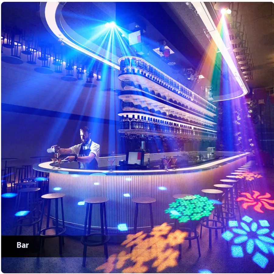 Nuovo 3IN1 RGB LED Fascio Modelli Proiettore DJ Luce da discoteca Party Dance KTV Shop Effetto stroboscopico LED Stroboscopico Lampada da palcoscenico natalizia F19D2