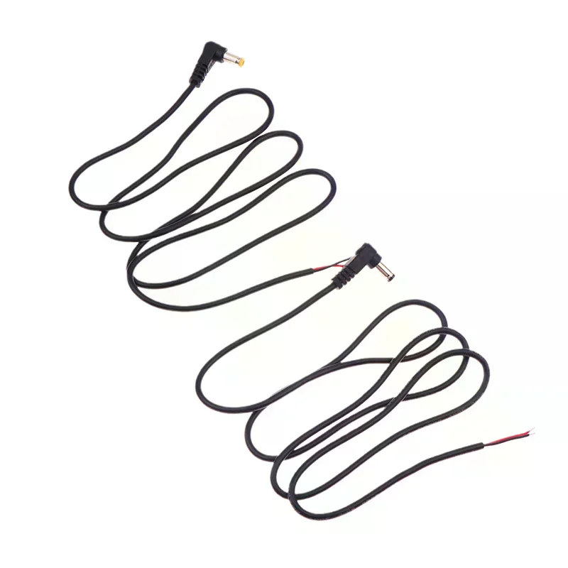 5.5 X 2.1mm/2.5mm Right Angle DC Power Cable DC Male Plug Power Connector Plug Connector Extension Line