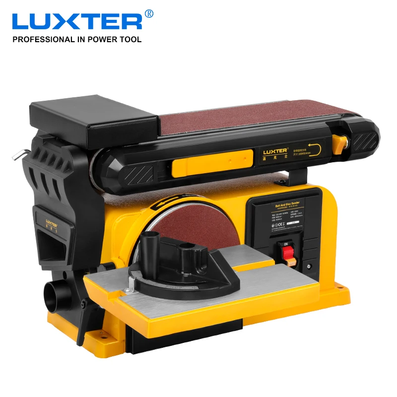 LUXTER Belt Sander Disc Sander 4X6 Inch Disc Bench Sanding Adjustable table Belt Sander machine Combination for Word working