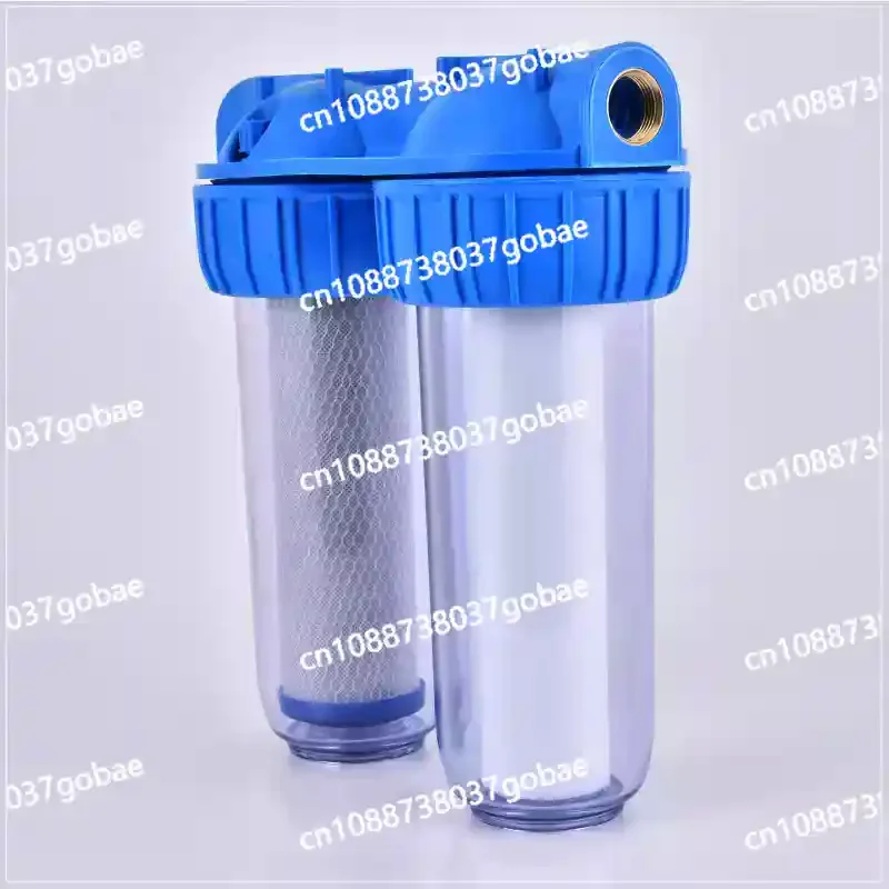 1Set 10inch Two Stage Filter Bottle Washable Filter Element Household Kitchen Tap Water Pipeline Filter Water Purifier