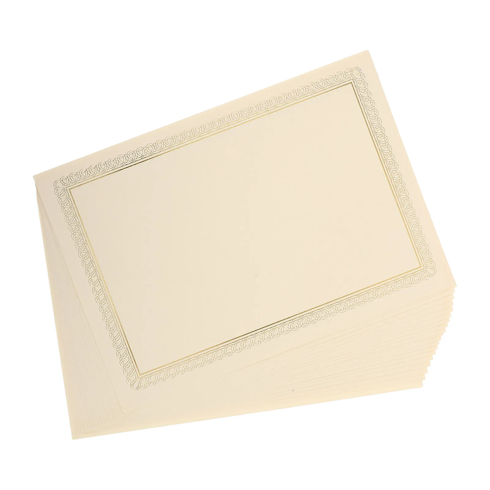 20Sheets Certificate Inner Paper 11.81x8.27 Inch Printable Blank Award Paper Gold Foil Border for Graduation School Award