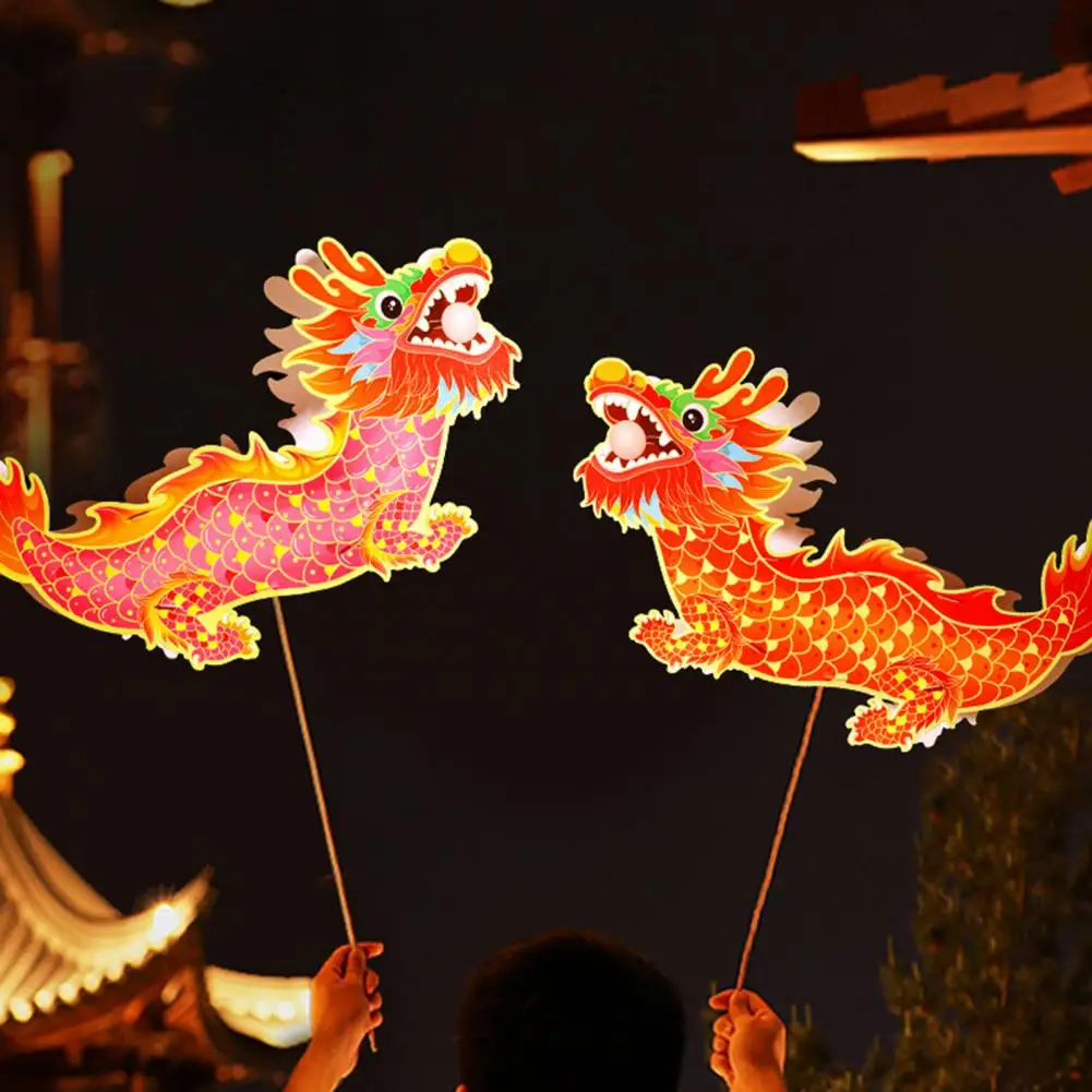 2024 Spring Festival Dragon Lantern Chinese Traditional Handmade Dragon Lantern DIY Craft Lucky Lantern for New Year Celebration