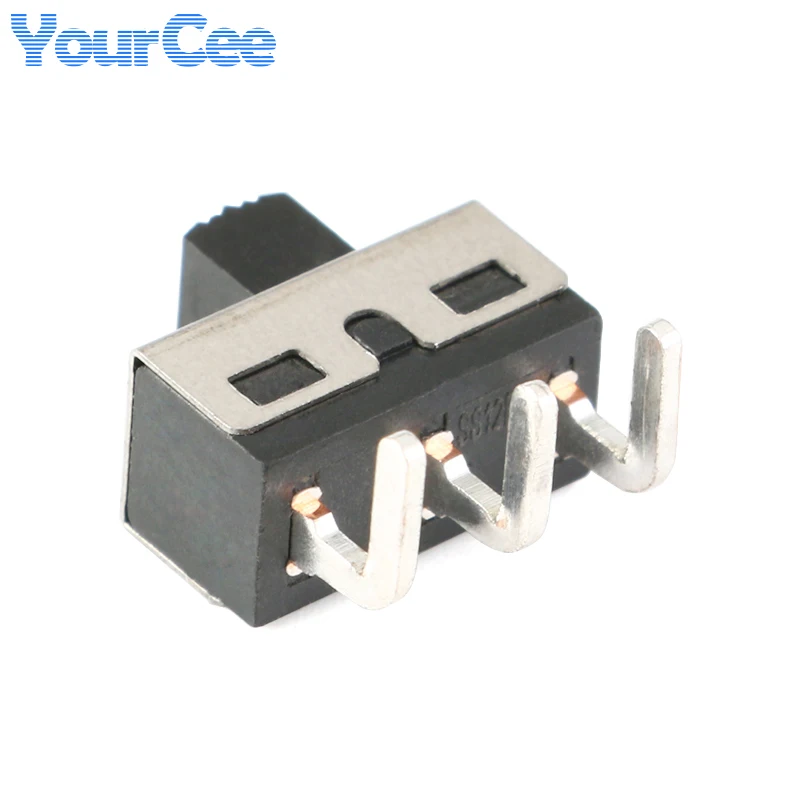 20 sztuk/2 sztuk SS12D10 SS12D06 przełącznik dwupozycyjny 3 piny proste stopy uchwyt wysoki 5mm wygięty 3A 250V przełączniki zasilania odstęp 4.7mm — zdjęcie 5