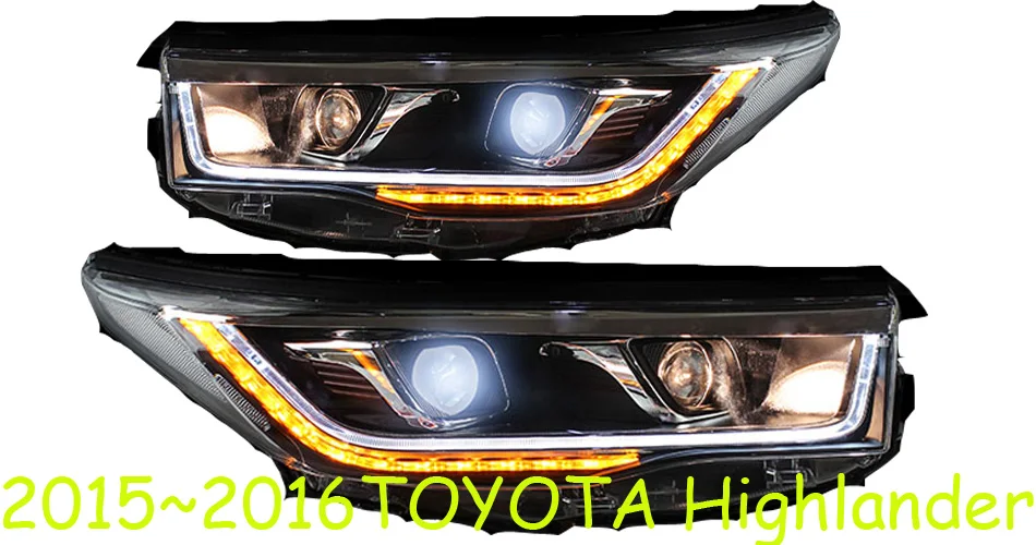 

Bumper lamp Head light For Highlander 2015 2016 2017 Headlight HID bulb LED DRL Running lights Bi-Xenon Beam Fog lights