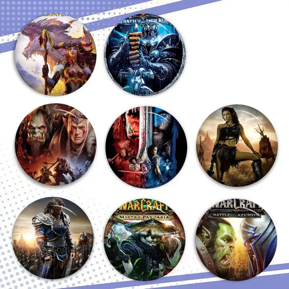 Game W-world Of W-WarcraftS Cute Anime Figure Icon Badge Handmade Tinplate Brooch For Backpack Clothes Chest Ornament Gifts