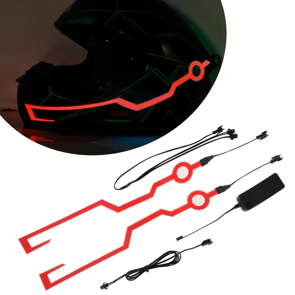 Cycling Warning Lights Universal Motorcycle Helmet LED Light Refit night light Sticker Waterproof Blinker Cold Light Strip