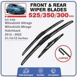 For Mitsubishi Mirage Hatchback 2012 - 2022 A00 LA A10 Front Rear Wiper Blades Windscreen Windshield 21