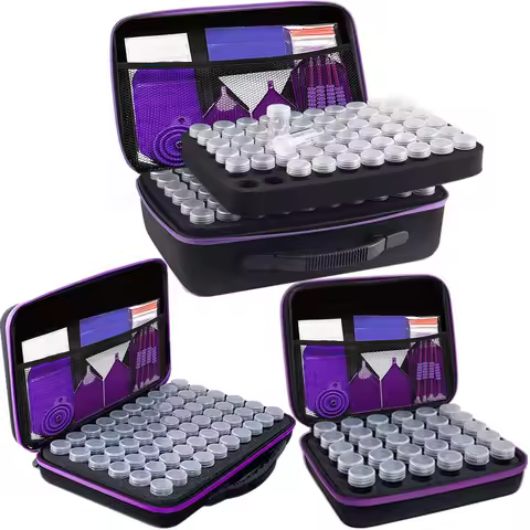 30/60/120 Slots Diamond Painting Tool Storage Container Storage Box Beads Nail Art Jewelry Rhinestone Mosaic Storage Bags