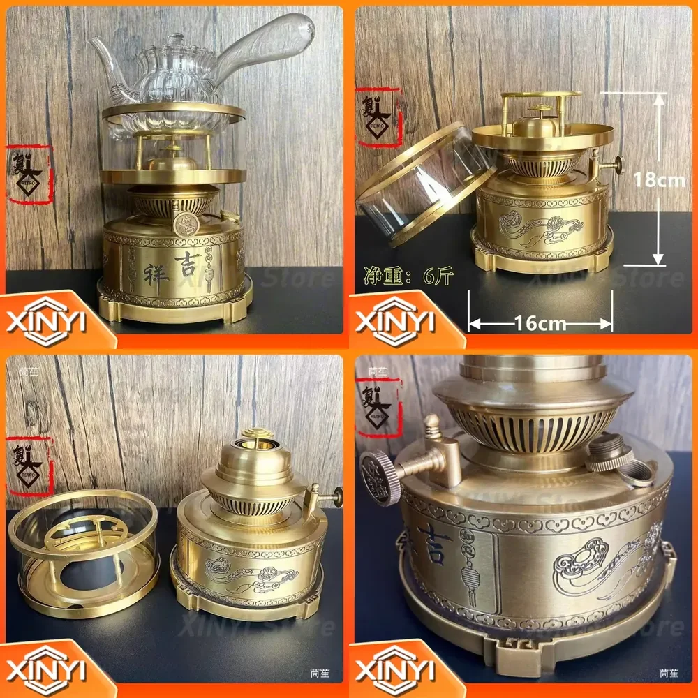 Ancient Flame Tea Lamp Stove for Gongfu Cha Brewing Set for Boiling Water and Nourishing Teapot Air Lamp for Chinese Style