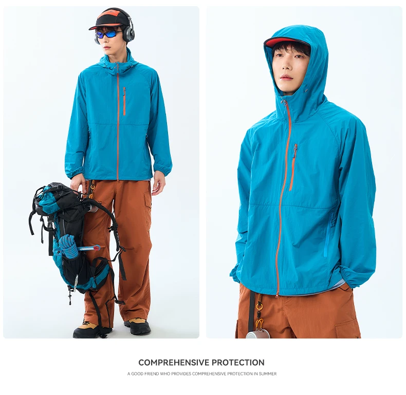 Lightweight Hooded Hiking Windbreaker Jacket for Trail Wear