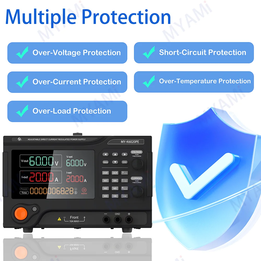 Laboratory workbench adjustable voltage regulation output 60V 64V 20A 1200W programmable DC power supply