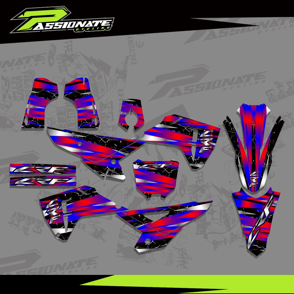 Motocross Team Backgrounds Holographics Decal Sticker Kits For Honda CRF250R CRF 250R 2025 2026CRF450R CRF 450RDecoration Custom