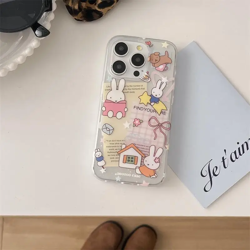 

Новый чехол для телефона Miffy подходит для iPhone 11-16 Promax, пыленепроницаемый защитный чехол для телефона с защитой от падения и пыли.