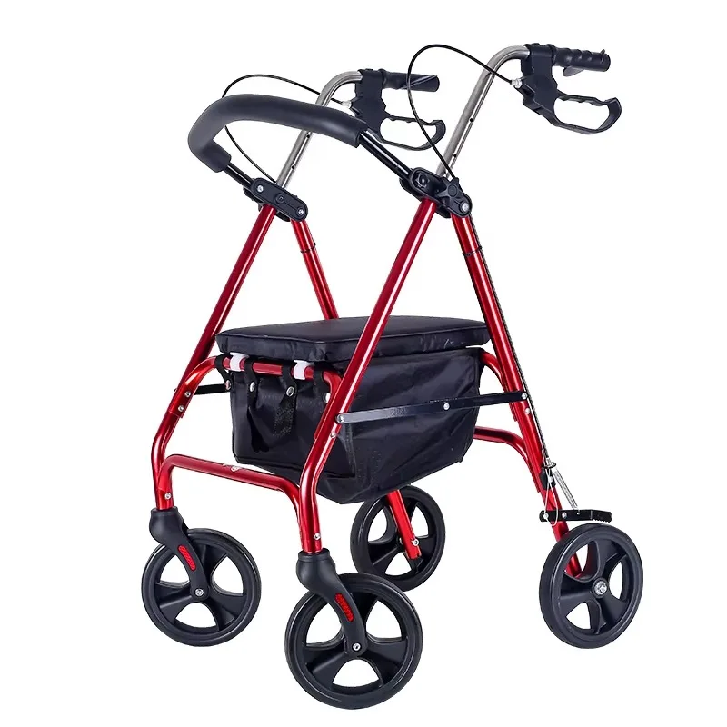 2026 Aluminum Folding Walking Aid Disabled Adult Elderly Rollator Walker