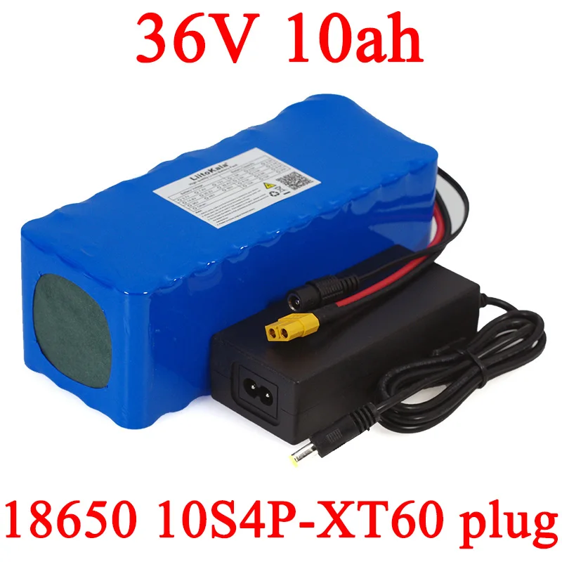 LiitoKala 36V 12AH 10ah Electric Bike batteries Built in 25A BMS Protection Lithium Battery Pack T/XT60 plug With 42V 2A Charger