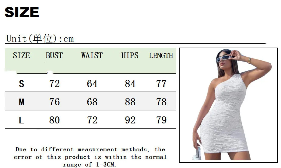 SKMY Women's Sleeveless Open Back Bodycon Dress With Holes Short Dresses One Shoulder White New Fashion Sexy Clothes Solid Color