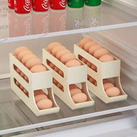 Automatic Scrolling Egg Holder for Refrigerator Rolling Egg Organizer Holder Fridge Storage Organizer Food Storage Container