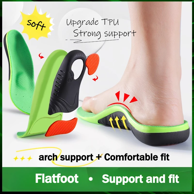 

Orthopedic Insole Thickened Arch Support Shoes Pad for Flat Feet Sport Shock Resistant Orthopedic Flatfoot Insoles Feet Foot Pad