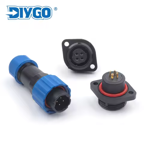 SP16 IP68 Waterproof Connector Flange Type 2/3/4/5/6/7/9 Pin Male &amp; Female Butt Wire Cable Aviation Socket Plug Panel Connectors