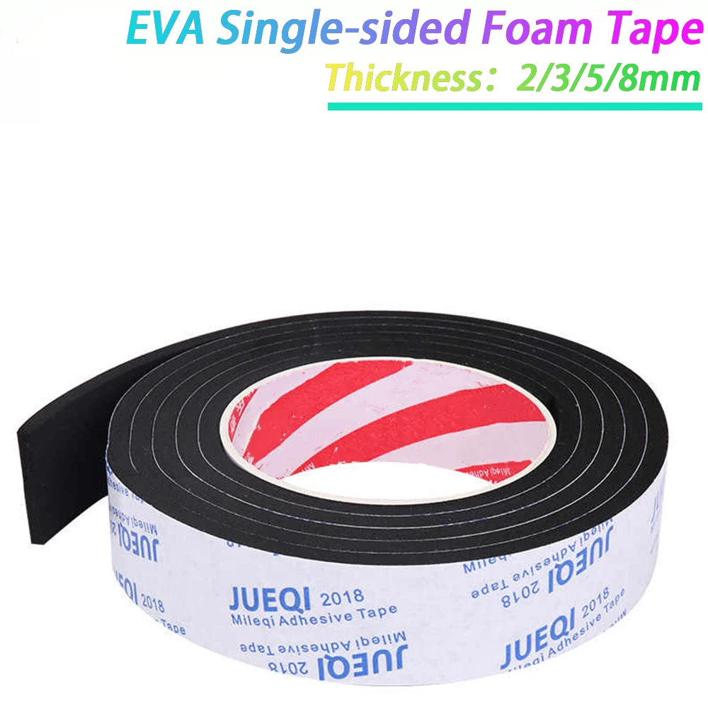 

1-5Roll Self Adhesive Sponge Seal Strip Single Sided Adhesive EVA Black Foam Anti-collision Seal Gasket Width10-50mm Thick 2-8mm